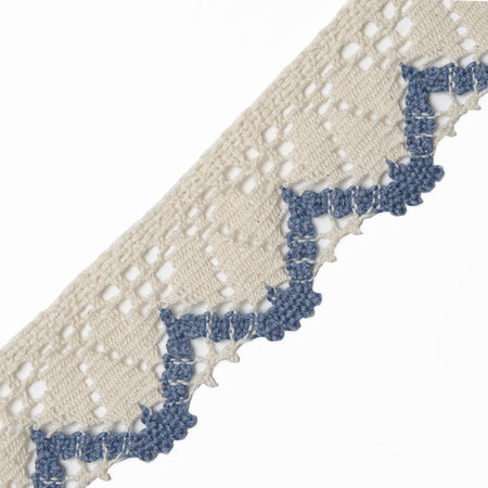 Lace Cotton Ecru & Blue Jeans 4,7cm 