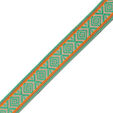 Sierband Lime Green Grey Orange - 30mm 