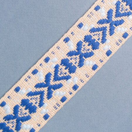 Tassenband Multicolor Ecru - Blue - Light Blue 4cm 