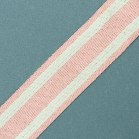 Tassenband Pink - Off White Stripes 40mm