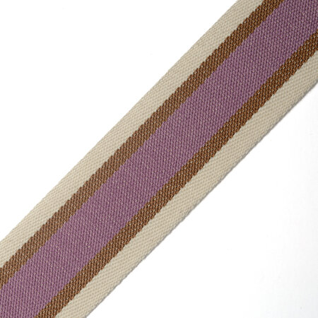 Tassenband Ecru - Brown - Lilac 40mm 