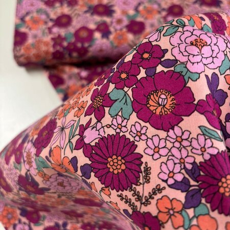 Verhees - Fine Flowers Fuchsia - POPLIN KATOEN