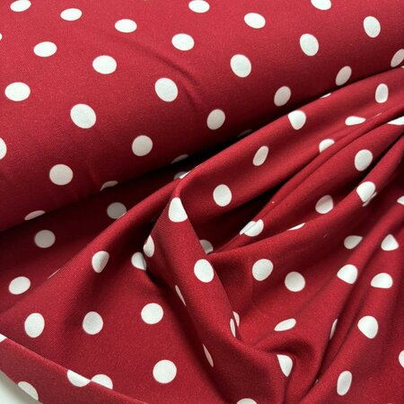 2E COUPON 85 CM Stoffonkel Polka Dots Cherry JERSEY GOTS