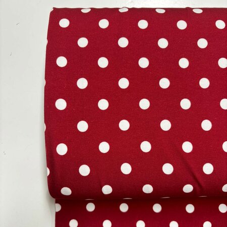 2E COUPON 85 CM Stoffonkel Polka Dots Cherry JERSEY GOTS