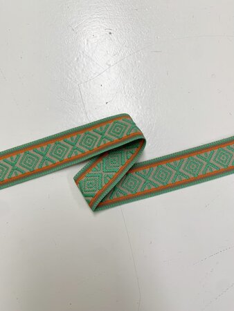 Sierband Lime Green Grey Orange - 30mm 