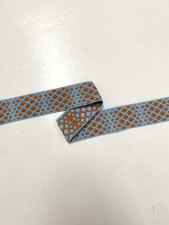 Tassenband Stars Ciel Blue - Cinnamon 40mm