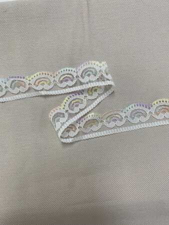 Lace White Multi Colors Gold lurex 2,5cm 