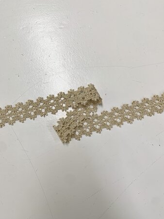 Lace Cotton Ecru Gold Lurex 3cm 