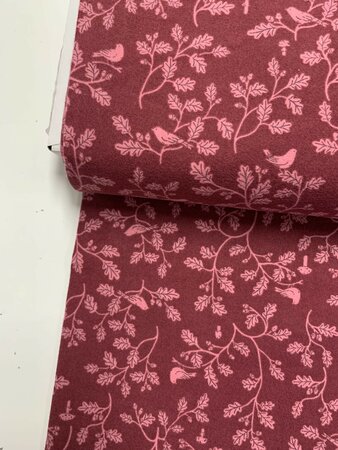 Cloud9 - Woodland Oak Burgundy - FALL & FLUTTER - FLANEL biokatoen