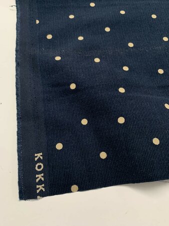 Kokka Japan - Denimblue Dots - FINE CORDUROY KATOEN