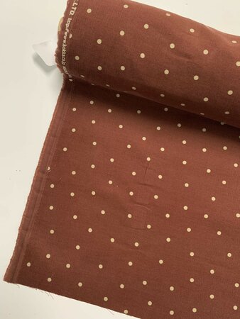 Kokka Japan - Rust Dots - FINE CORDUROY KATOEN