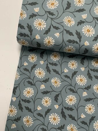 Cloud9 - Trailing Floral Blue - FALL & FLUTTER - FLANEL biokatoen