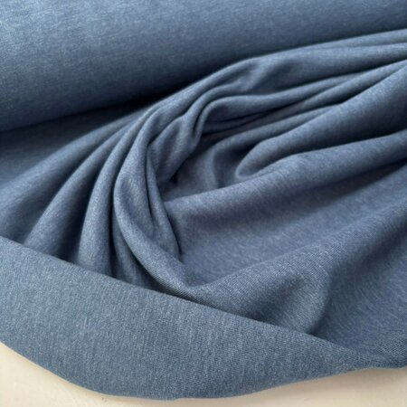 COUPON 180cm Fabrilogy - Indigo Blue - Melange Brushed French Terry