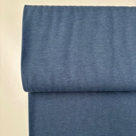 COUPON 180cm Fabrilogy - Indigo Blue - Melange Brushed French Terry