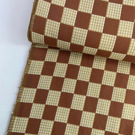 COUPON 105cm Fableism - Checkers Umber - KATOEN
