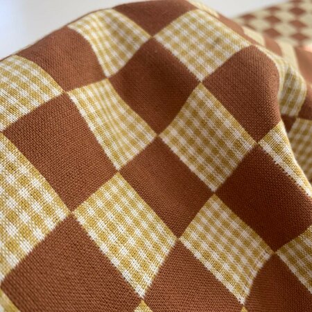 COUPON 105cm Fableism - Checkers Umber - KATOEN