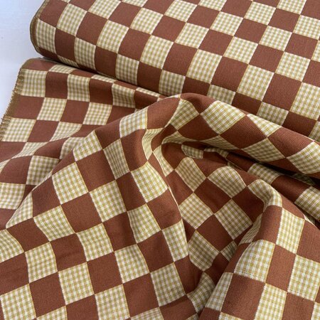 COUPON 105cm Fableism - Checkers Umber - KATOEN