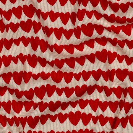 COUPON 160cm Verhees - I love you - Ribbed Jersey OEKO-TEX