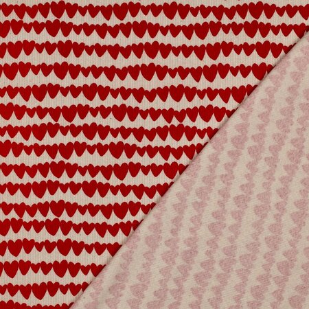 COUPON 160cm Verhees - I love you - Ribbed Jersey OEKO-TEX