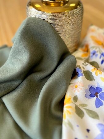 COUPON 55cm My Dress Made - Khaki - Viscose Crêpe 
