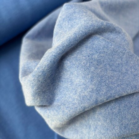 COUPON 30cm Fabrilogy - Cornflower Blue - Melange Brushed French Terry