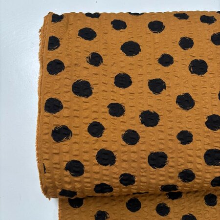 Sevenberry - Ripple Cloth Dots Pecan/Black COTTON