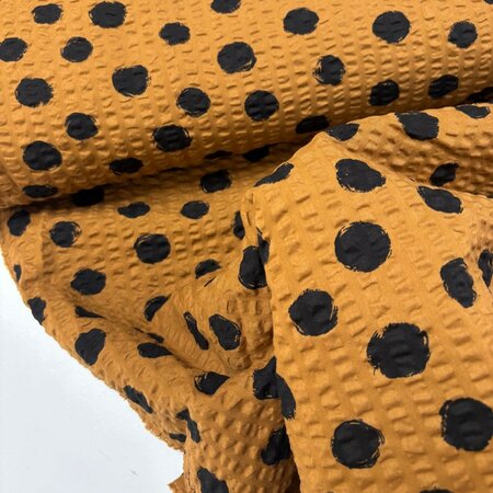 Sevenberry - Ripple Cloth Dots Pecan/Black COTTON