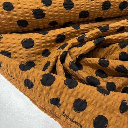 Sevenberry - Ripple Cloth Dots Pecan/Black COTTON