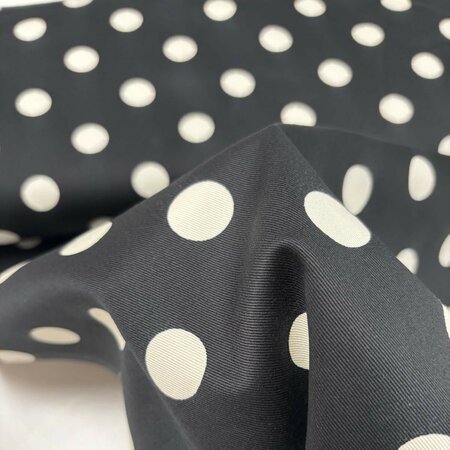 Sevenberry - Polkadot Black/Ecru COTTON TWILL 