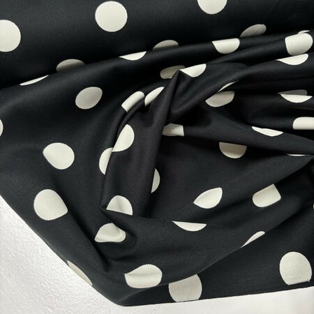 Sevenberry - Polkadot Black/Ecru COTTON TWILL 