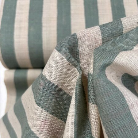 Sevenberry - Stripe Mint Blue LINEN LIKE COTTON
