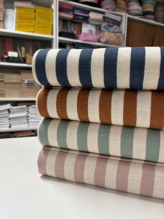 Sevenberry - Stripe Navy LINEN LIKE COTTON