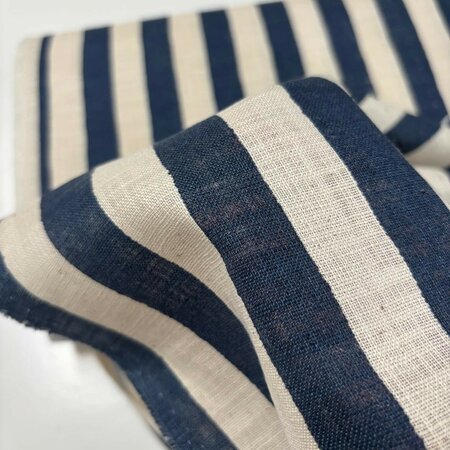 Sevenberry - Stripe Navy LINEN LIKE COTTON