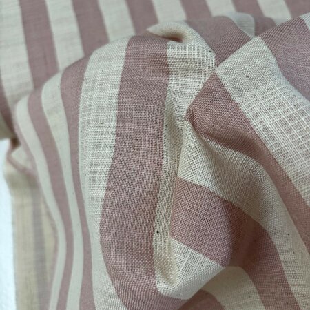 Sevenberry - Stripe Pink Almond LINEN LIKE COTTON