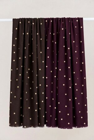 Mind the MAKER - Jolly Dots Umber/Creamy White - ECOVERO™ VISCOSE CREPE