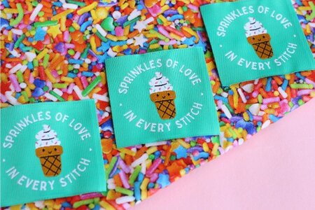 The Cosy Club Handmade - Sprinkles of Love - 5 Ice Cream Sewing Labels