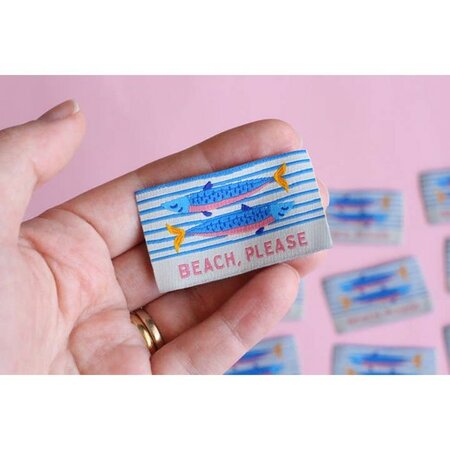 The Cosy Club Handmade - Beach Please - 5 Sardine Fish Sewing Labels