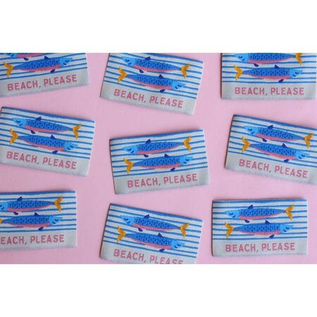 The Cosy Club Handmade - Beach Please - 5 Sardine Fish Sewing Labels