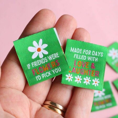 The Cosy Club Handmade - If Friends Were Flowers - 6 Double Sided Sewing Labels