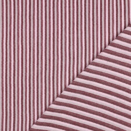 Verhees - Yarn Dyed Burgundy stripes - Double Gauze OEKO-TEX