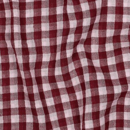 Verhees - Yarn Dyed Burgundy check - Double Gauze OEKO-TEX