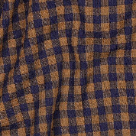 Verhees - Yarn Dyed Navy check - Double Gauze OEKO-TEX