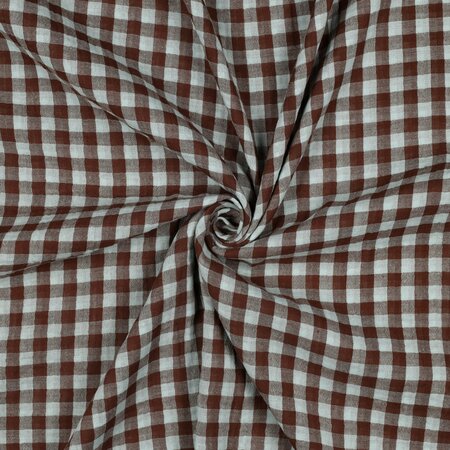 Verhees - Yarn Dyed Blue check - Double Gauze OEKO-TEX