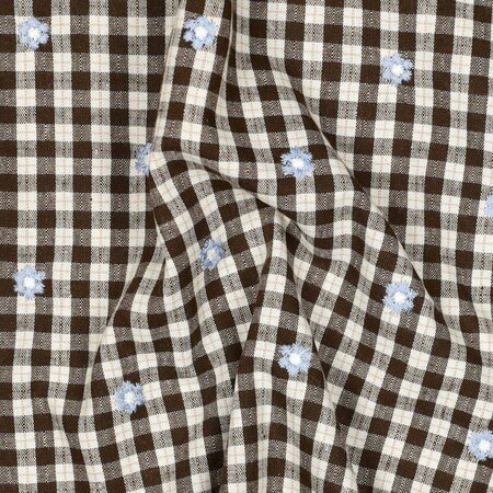 Verhees - Embroidery Flowers Brown - KATOEN VISCOSE OEKO-TEX