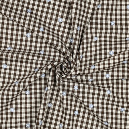 Verhees - Embroidery Flowers Brown - KATOEN VISCOSE OEKO-TEX