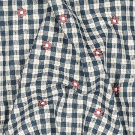 Verhees - Embroidery Flowers Petrol - KATOEN VISCOSE OEKO-TEX