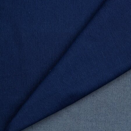 COUPON 80 CM VERHEES Recycled Denim 110Z  / Jeansstof  INDIGO WASHED STRETCH 
