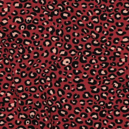 Verhees - Animal Skin Burgundy - FRENCH TERRY 