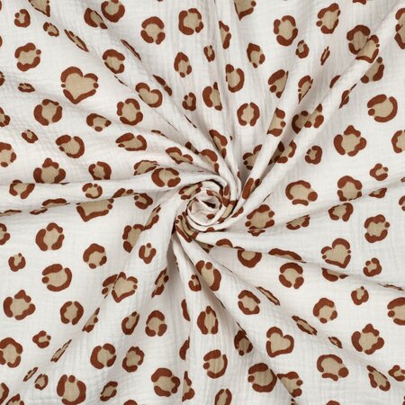 Verhees - Animal Skin Ecru - Double Gauze OEKO-TEX