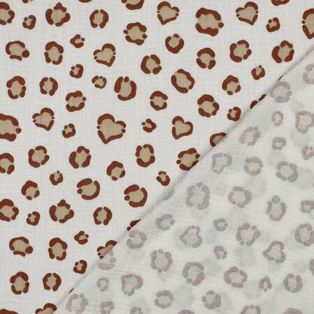 Verhees - Animal Skin Ecru - Double Gauze OEKO-TEX
